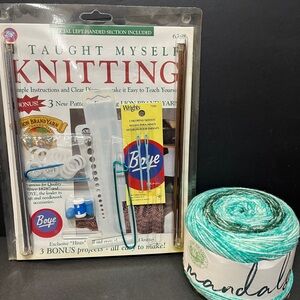 Boye I Taught Myself Knitting Kit with Mandala Yarn Zen